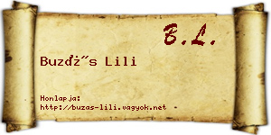 Buzás Lili névjegykártya