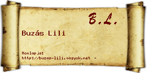 Buzás Lili névjegykártya